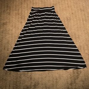 black and white striped skirt